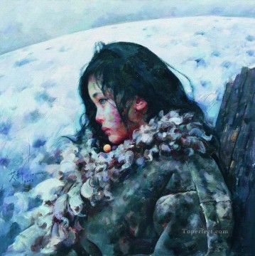 まだ雪が静かに降っていたAXチベット Oil Paintings